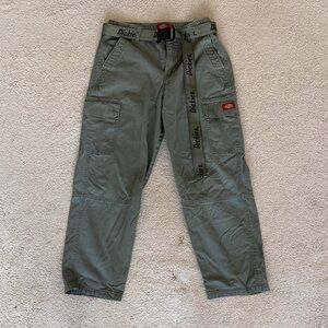 Dickies Women’s Olive Cargo Pants with Belt